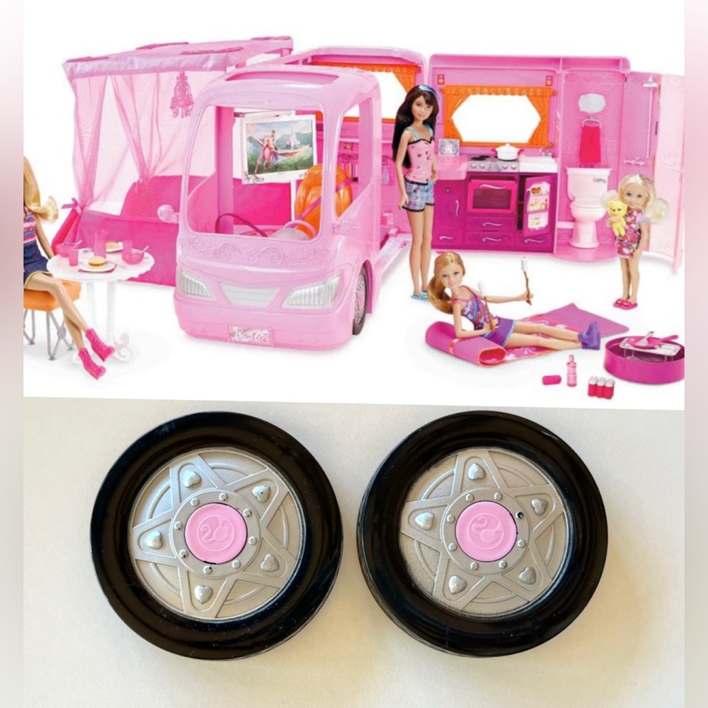 Mattel Barbie Doll RV camper Dream Glamour Motor 2008 2009 REPLACEMENT WHEELS